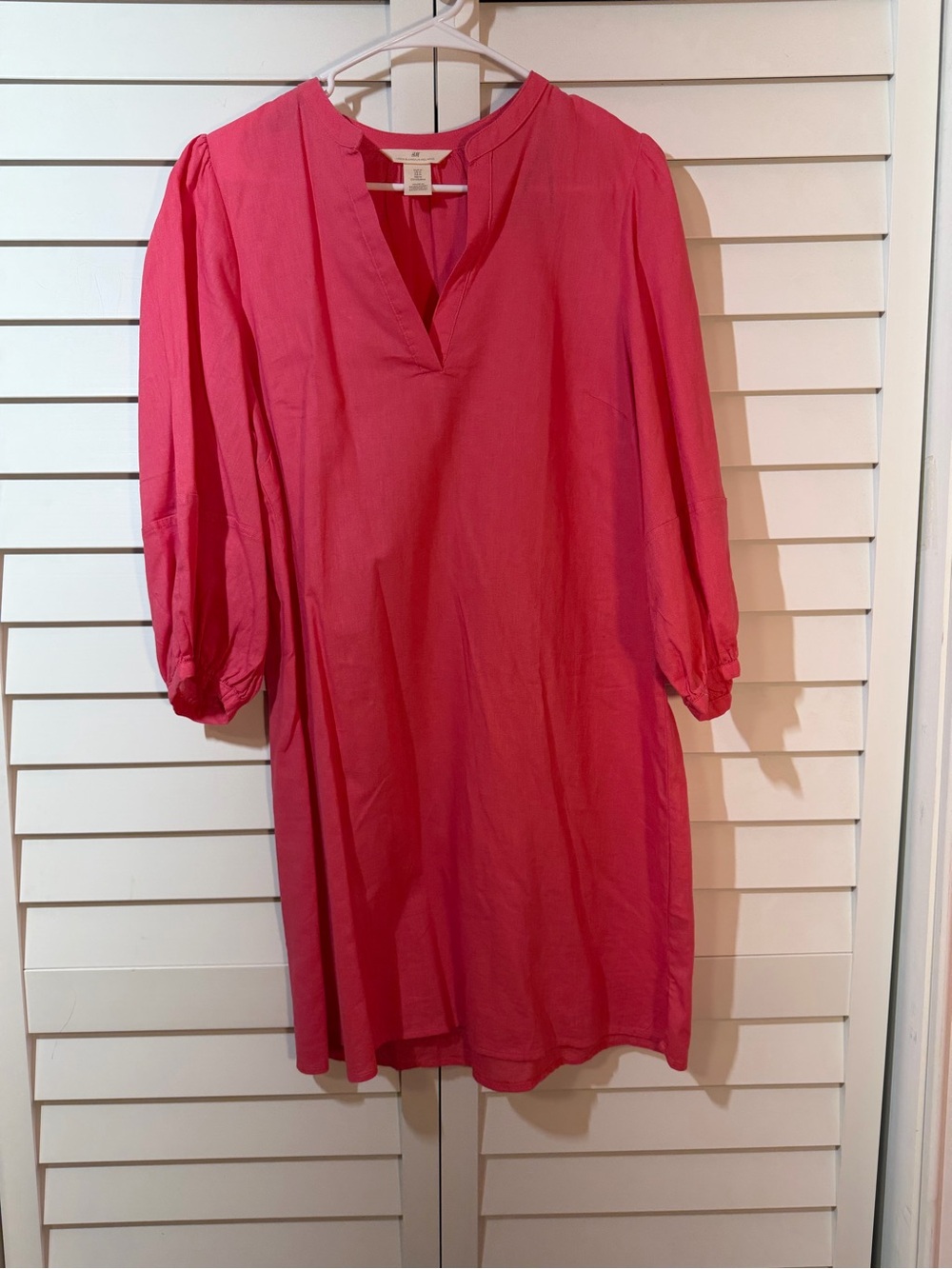 H&M Pink Linen-Blend Tunic Top